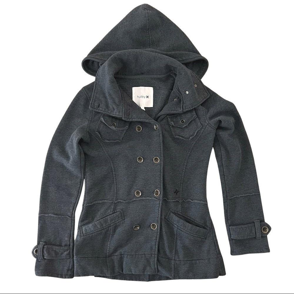 Hurley Women's Gray Button Down Jacket Hoodie Size XS